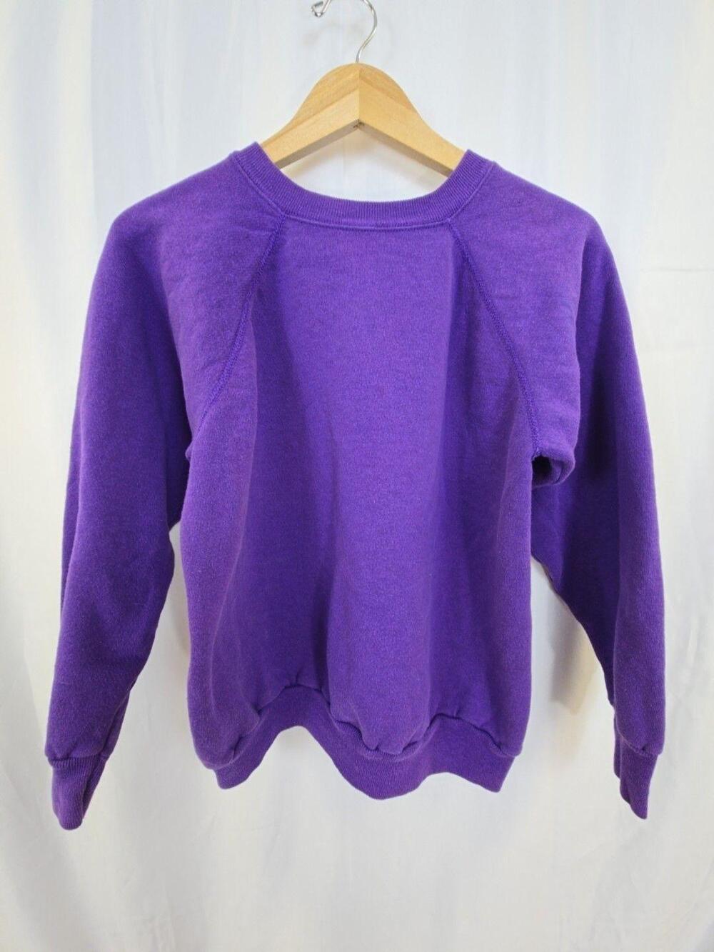 Vintage Pannill Sweatshirt Mens Large Purple Fleece Crewneck Pullover Made USA